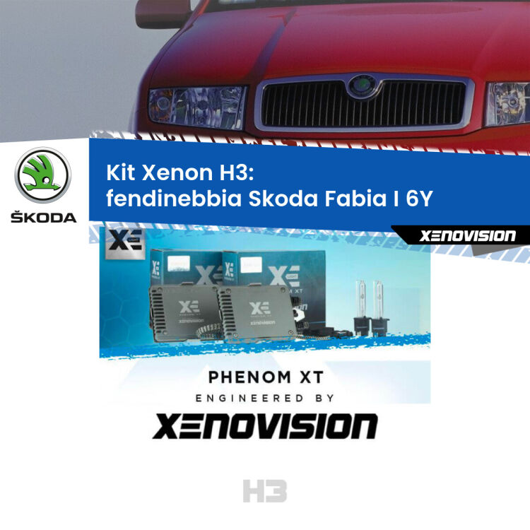 <strong>Kit Xenon H3 Professionale per fendinebbia Skoda Fabia I </strong> 6Y 1999 - 2004. Taglio di luce perfetto, zero spie e riverberi. Leggendaria elettronica Canbus Xenovision. Qualità Massima Garantita.