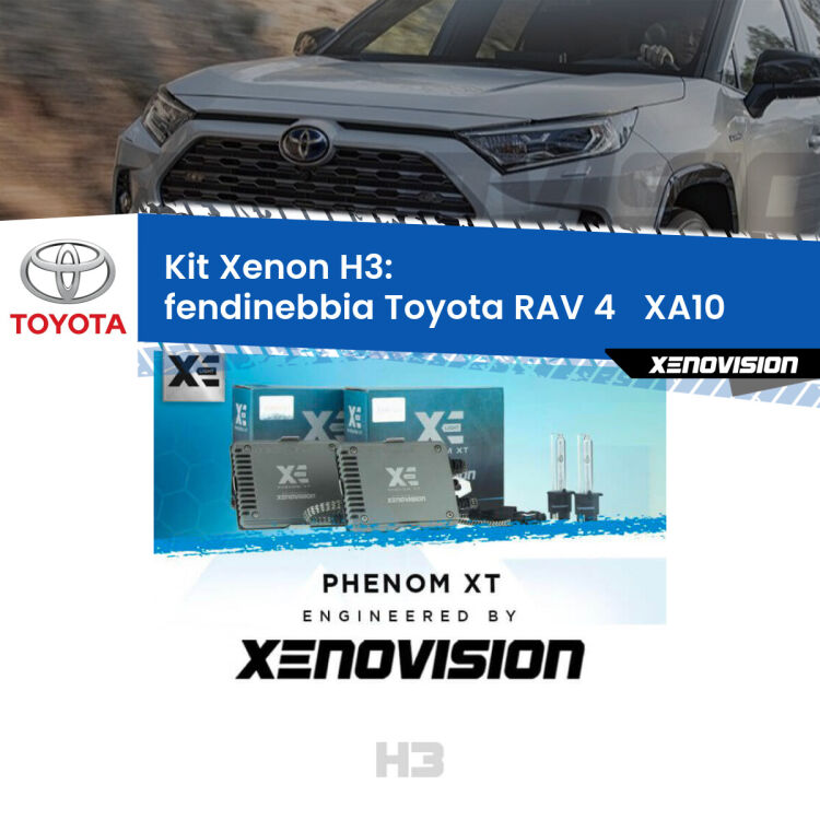 <strong>Kit Xenon H3 Professionale per fendinebbia Toyota RAV 4   </strong> XA10 1994 - 2000. Taglio di luce perfetto, zero spie e riverberi. Leggendaria elettronica Canbus Xenovision. Qualità Massima Garantita.