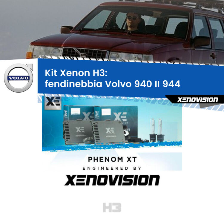 <strong>Kit Xenon H3 Professionale per fendinebbia Volvo 940 II </strong> 944 1994 - 1998. Taglio di luce perfetto, zero spie e riverberi. Leggendaria elettronica Canbus Xenovision. Qualità Massima Garantita.