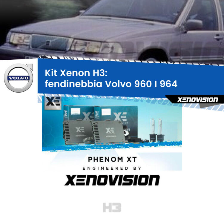 <strong>Kit Xenon H3 Professionale per fendinebbia Volvo 960 I </strong> 964 1990 - 1994. Taglio di luce perfetto, zero spie e riverberi. Leggendaria elettronica Canbus Xenovision. Qualità Massima Garantita.