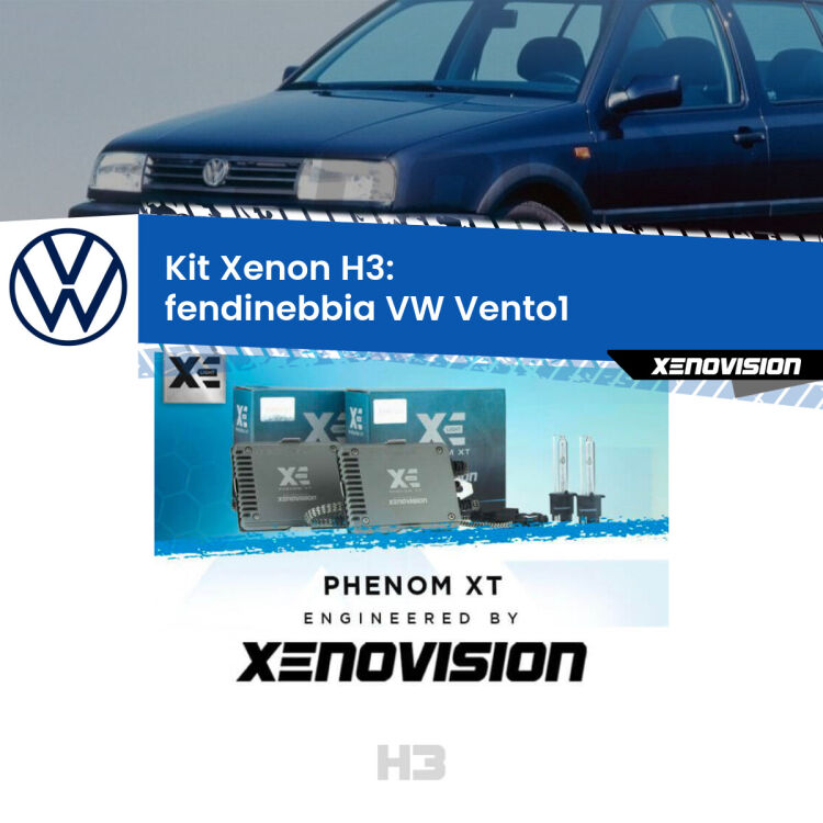 <strong>Kit Xenon H3 Professionale per fendinebbia VW Vento1 </strong>  1991 - 1998. Taglio di luce perfetto, zero spie e riverberi. Leggendaria elettronica Canbus Xenovision. Qualità Massima Garantita.