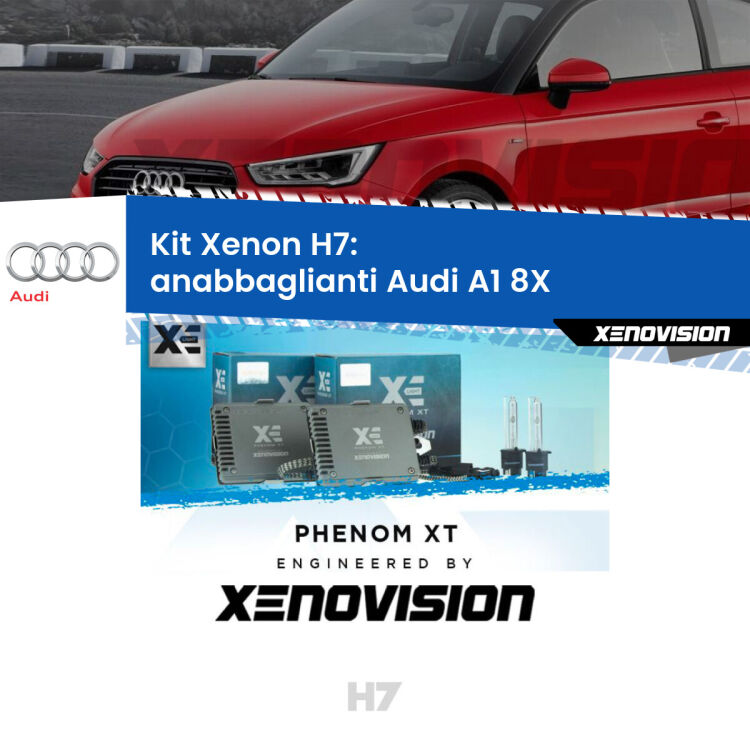 <strong>Kit Xenon H7 Professionale per Audi A1 </strong> 8X (2010 - 2018). Taglio di luce perfetto, zero spie e riverberi. Leggendaria elettronica Canbus Xenovision. Qualità Massima Garantita.