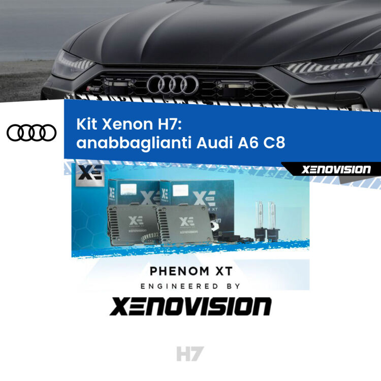 0 Kit Xenon H7 Canbus per Audi A6 C8 (2018 in poi) <strong>Kit Xenon H7 Professionale per Audi A6 </strong> C8 (2018 in poi). Taglio di luce perfetto, zero spie e riverberi. Leggendaria elettronica Canbus Xenovision. Qualità Massima Garantita.