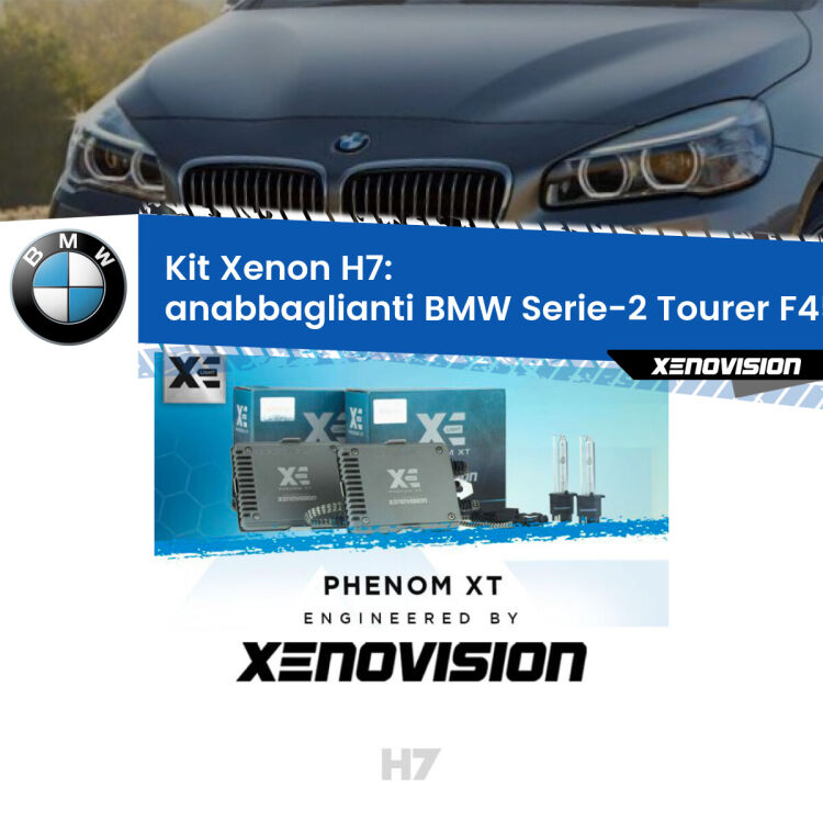 <strong>Kit Xenon H7 Professionale per BMW Serie-2 Tourer </strong> F45, F46 (2014 - 2018). Taglio di luce perfetto, zero spie e riverberi. Leggendaria elettronica Canbus Xenovision. Qualità Massima Garantita.