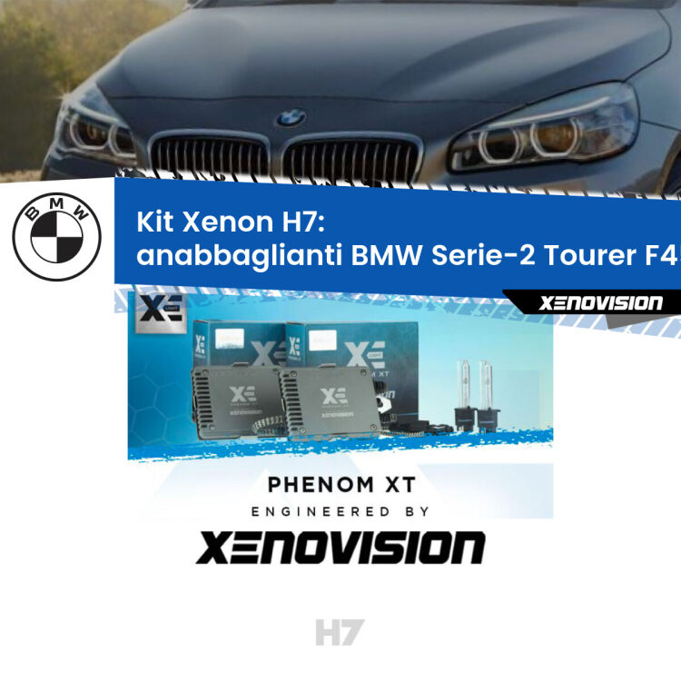 0 Kit Xenon H7 Canbus per BMW Serie-2 Tourer F45, F46 (2014 - 2018) <strong>Kit Xenon H7 Professionale per BMW Serie-2 Tourer </strong> F45, F46 (2014 - 2018). Taglio di luce perfetto, zero spie e riverberi. Leggendaria elettronica Canbus Xenovision. Qualità Massima Garantita.
