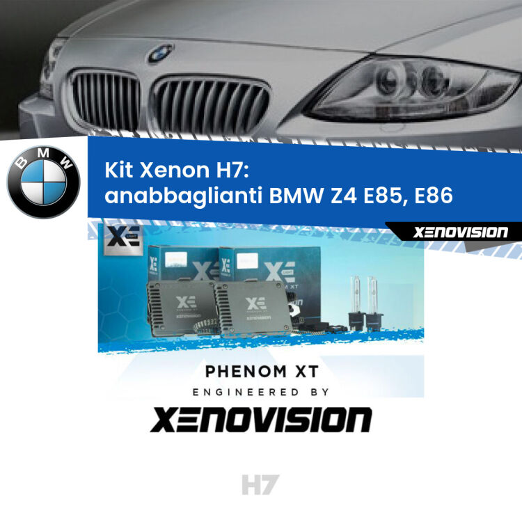 <strong>Kit Xenon H7 Professionale per BMW Z4 </strong> E85, E86 (2003 - 2008). Taglio di luce perfetto, zero spie e riverberi. Leggendaria elettronica Canbus Xenovision. Qualità Massima Garantita.