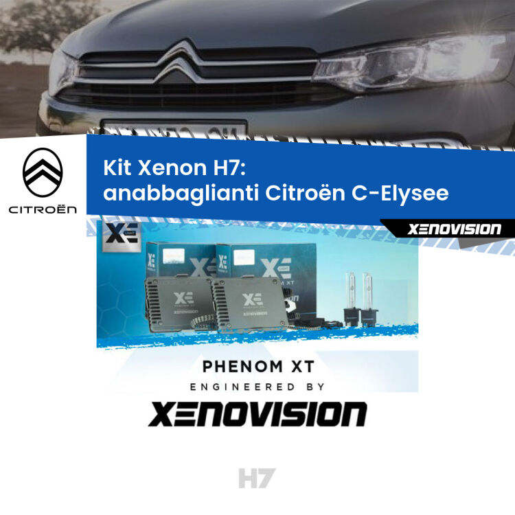 0 Kit Xenon H7 Canbus per Citroën C-Elysee (2012 in poi) <strong>Kit Xenon H7 Professionale per Citroën C-Elysee </strong> (2012 in poi). Taglio di luce perfetto, zero spie e riverberi. Leggendaria elettronica Canbus Xenovision. Qualità Massima Garantita.