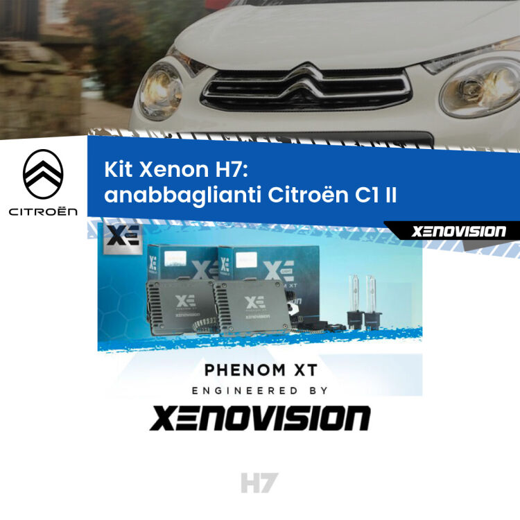 0 Kit Xenon H7 Canbus per Citroën C1 II (2014 in poi) <strong>Kit Xenon H7 Professionale per Citroën C1 </strong> II (2014 in poi). Taglio di luce perfetto, zero spie e riverberi. Leggendaria elettronica Canbus Xenovision. Qualità Massima Garantita.