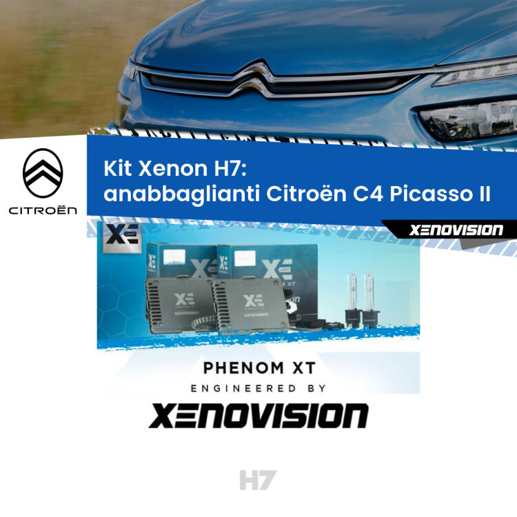 0 Kit Xenon H7 Canbus per Citroën C4 Picasso II (2013 in poi) <strong>Kit Xenon H7 Professionale per Citroën C4 Picasso </strong> II (2013 in poi). Taglio di luce perfetto, zero spie e riverberi. Leggendaria elettronica Canbus Xenovision. Qualità Massima Garantita.