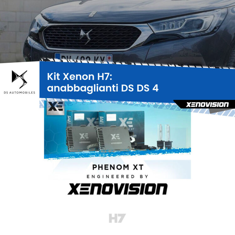 0 Kit Xenon H7 Canbus per DS DS 4 (2015 in poi) <strong>Kit Xenon H7 Professionale per DS DS 4 </strong> (2015 in poi). Taglio di luce perfetto, zero spie e riverberi. Leggendaria elettronica Canbus Xenovision. Qualità Massima Garantita.
