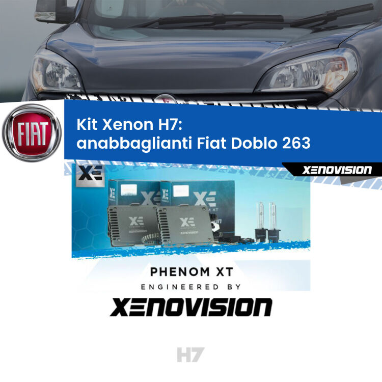 <strong>Kit Xenon H7 Professionale per Fiat Doblo </strong> 263 (2010 - 2016). Taglio di luce perfetto, zero spie e riverberi. Leggendaria elettronica Canbus Xenovision. Qualità Massima Garantita.