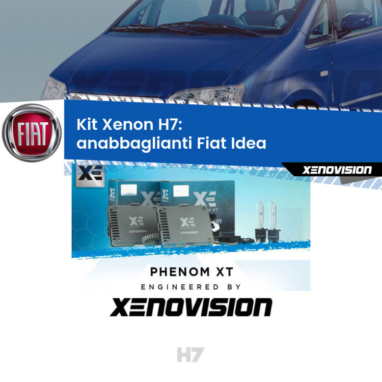 <strong>Kit Xenon H7 Professionale per Fiat Idea </strong>  (2003 - 2015). Taglio di luce perfetto, zero spie e riverberi. Leggendaria elettronica Canbus Xenovision. Qualità Massima Garantita.