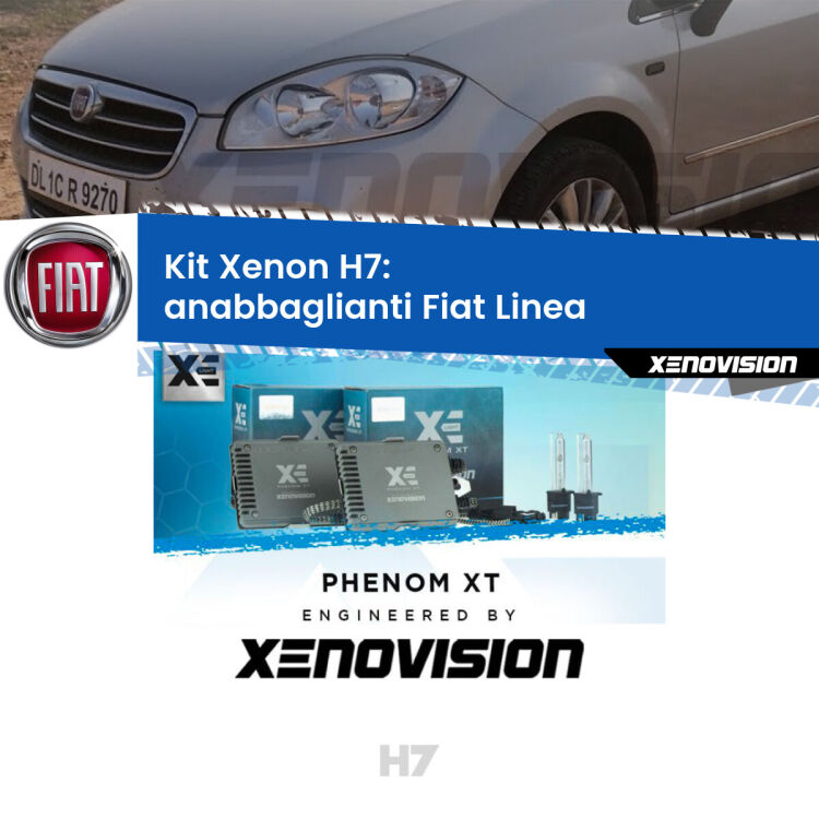 <strong>Kit Xenon H7 Professionale per Fiat Linea </strong>  (2007 - 2018). Taglio di luce perfetto, zero spie e riverberi. Leggendaria elettronica Canbus Xenovision. Qualità Massima Garantita.