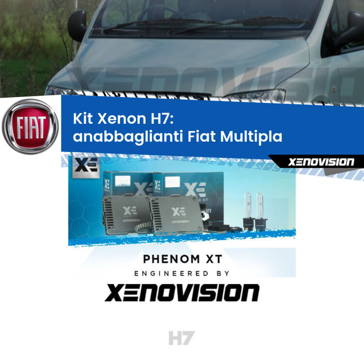 <strong>Kit Xenon H7 Professionale per Fiat Multipla </strong>  (1999 - 2010). Taglio di luce perfetto, zero spie e riverberi. Leggendaria elettronica Canbus Xenovision. Qualità Massima Garantita.