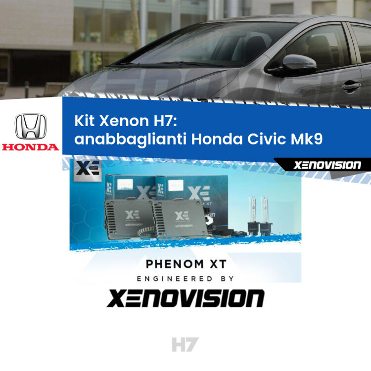 <strong>Kit Xenon H7 Professionale per Honda Civic </strong> Mk9 (2011 - 2015). Taglio di luce perfetto, zero spie e riverberi. Leggendaria elettronica Canbus Xenovision. Qualità Massima Garantita.