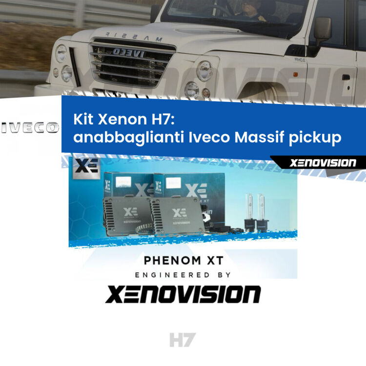 <strong>Kit Xenon H7 Professionale per Iveco Massif pickup </strong>  (2008 - 2011). Taglio di luce perfetto, zero spie e riverberi. Leggendaria elettronica Canbus Xenovision. Qualità Massima Garantita.