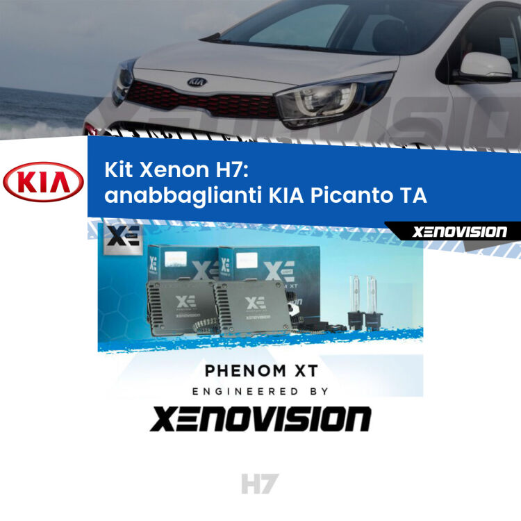 <strong>Kit Xenon H7 Professionale per KIA Picanto </strong> TA (con fari lenticolari). Taglio di luce perfetto, zero spie e riverberi. Leggendaria elettronica Canbus Xenovision. Qualità Massima Garantita.
