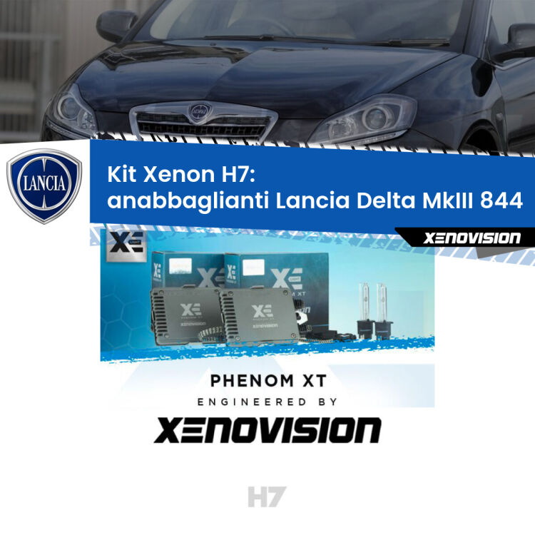 <strong>Kit Xenon H7 Professionale per Lancia Delta MkIII </strong> 844 (2008 - 2014). Taglio di luce perfetto, zero spie e riverberi. Leggendaria elettronica Canbus Xenovision. Qualità Massima Garantita.