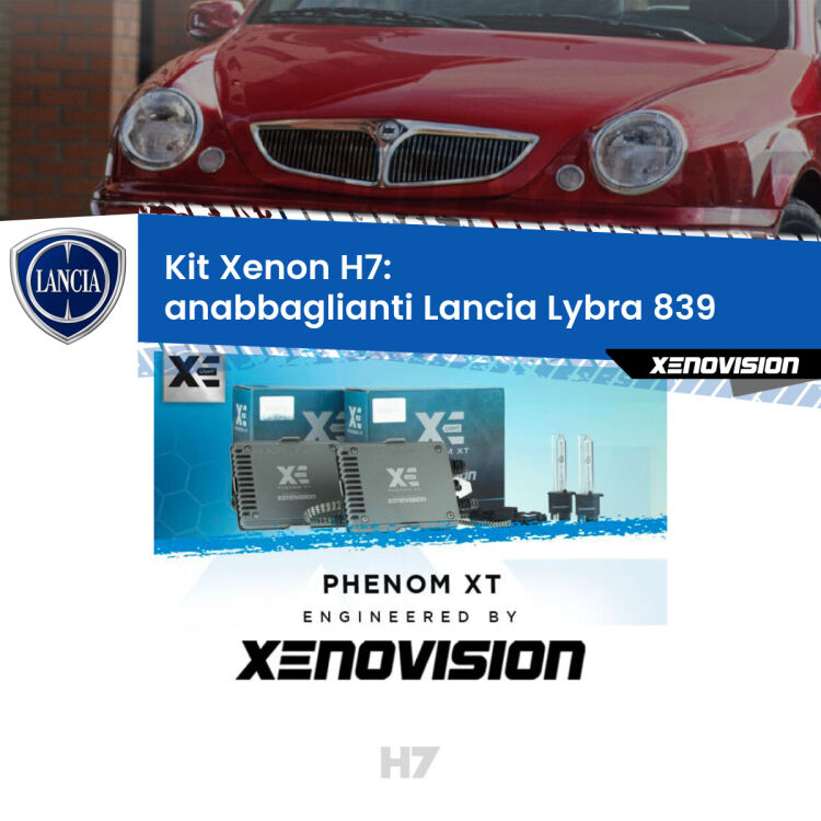 <strong>Kit Xenon H7 Professionale per Lancia Lybra </strong> 839 (1999 - 2005). Taglio di luce perfetto, zero spie e riverberi. Leggendaria elettronica Canbus Xenovision. Qualità Massima Garantita.