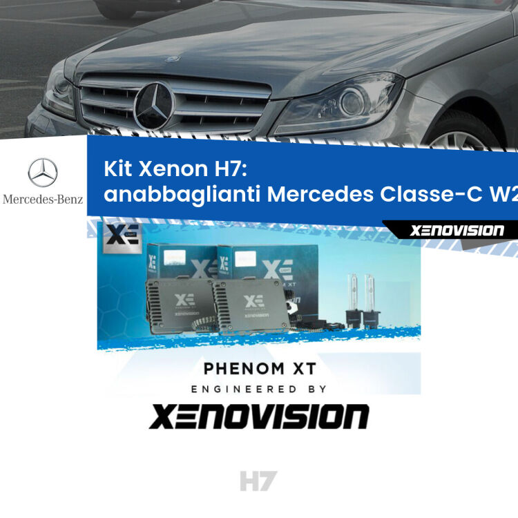0 Kit Xenon H7 Canbus per Mercedes Classe-C W204 (Prima serie) <strong>Kit Xenon H7 Professionale per Mercedes Classe-C </strong> W204 (Prima serie). Taglio di luce perfetto, zero spie e riverberi. Leggendaria elettronica Canbus Xenovision. Qualità Massima Garantita.
