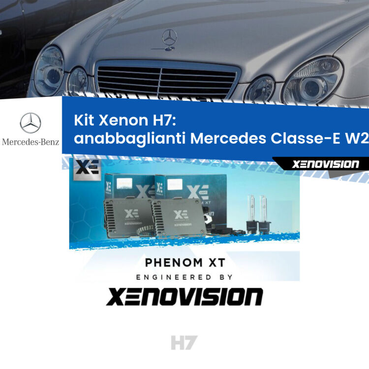 <strong>Kit Xenon H7 Professionale per Mercedes Classe-E </strong> W211 (2002 - 2009). Taglio di luce perfetto, zero spie e riverberi. Leggendaria elettronica Canbus Xenovision. Qualità Massima Garantita.