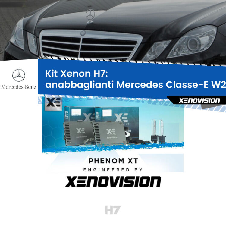 <strong>Kit Xenon H7 Professionale per Mercedes Classe-E </strong> W212 (2009 - 2016). Taglio di luce perfetto, zero spie e riverberi. Leggendaria elettronica Canbus Xenovision. Qualità Massima Garantita.