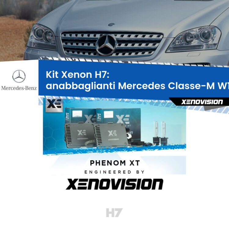 <strong>Kit Xenon H7 Professionale per Mercedes Classe-M </strong> W164 (2005 - 2011). Taglio di luce perfetto, zero spie e riverberi. Leggendaria elettronica Canbus Xenovision. Qualità Massima Garantita.