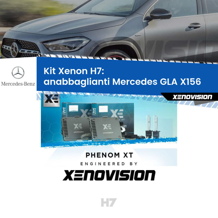 0 Kit Xenon H7 Canbus per Mercedes GLA X156 (2013 in poi) <strong>Kit Xenon H7 Professionale per Mercedes GLA </strong> X156 (2013 in poi). Taglio di luce perfetto, zero spie e riverberi. Leggendaria elettronica Canbus Xenovision. Qualità Massima Garantita.