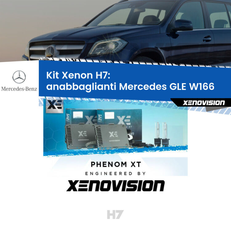 <strong>Kit Xenon H7 Professionale per Mercedes GLE </strong> W166 (2015 - 2018). Taglio di luce perfetto, zero spie e riverberi. Leggendaria elettronica Canbus Xenovision. Qualità Massima Garantita.