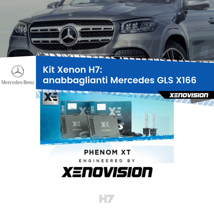 <strong>Kit Xenon H7 Professionale per Mercedes GLS </strong> X166 (2015 - 2019). Taglio di luce perfetto, zero spie e riverberi. Leggendaria elettronica Canbus Xenovision. Qualità Massima Garantita.
