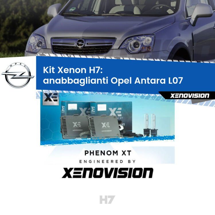 <strong>Kit Xenon H7 Professionale per Opel Antara </strong> L07 (2006 - 2015). Taglio di luce perfetto, zero spie e riverberi. Leggendaria elettronica Canbus Xenovision. Qualità Massima Garantita.