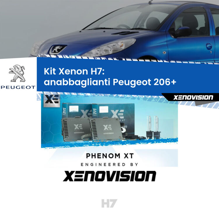 <strong>Kit Xenon H7 Professionale per Peugeot 206+ </strong>  (2009 - 2013). Taglio di luce perfetto, zero spie e riverberi. Leggendaria elettronica Canbus Xenovision. Qualità Massima Garantita.