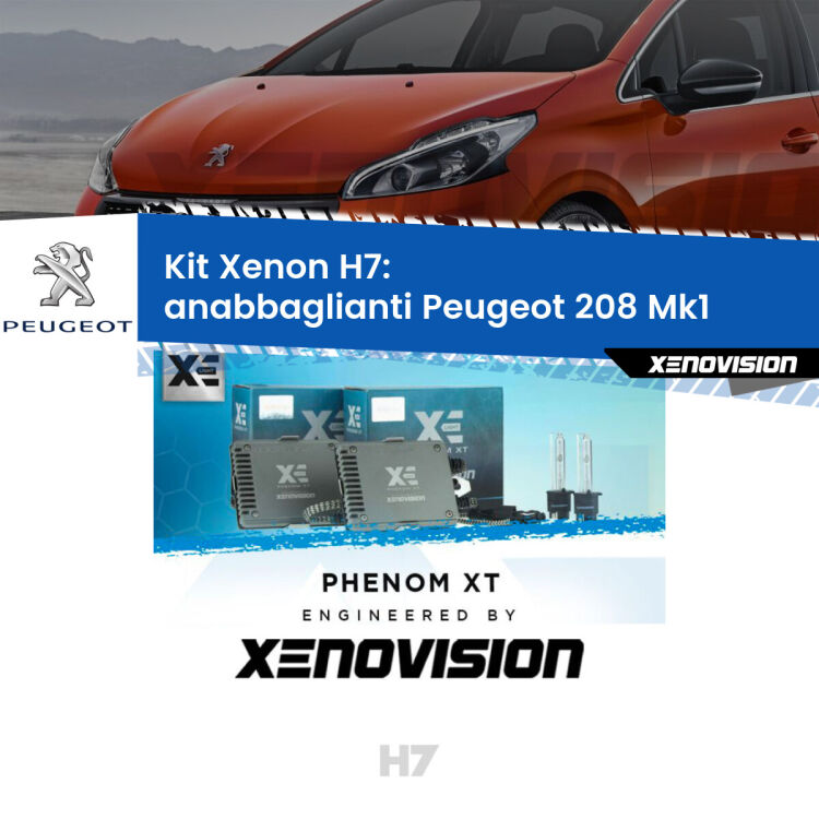 <strong>Kit Xenon H7 Professionale per Peugeot 208 </strong> Mk1 (2012 - 2018). Taglio di luce perfetto, zero spie e riverberi. Leggendaria elettronica Canbus Xenovision. Qualità Massima Garantita.