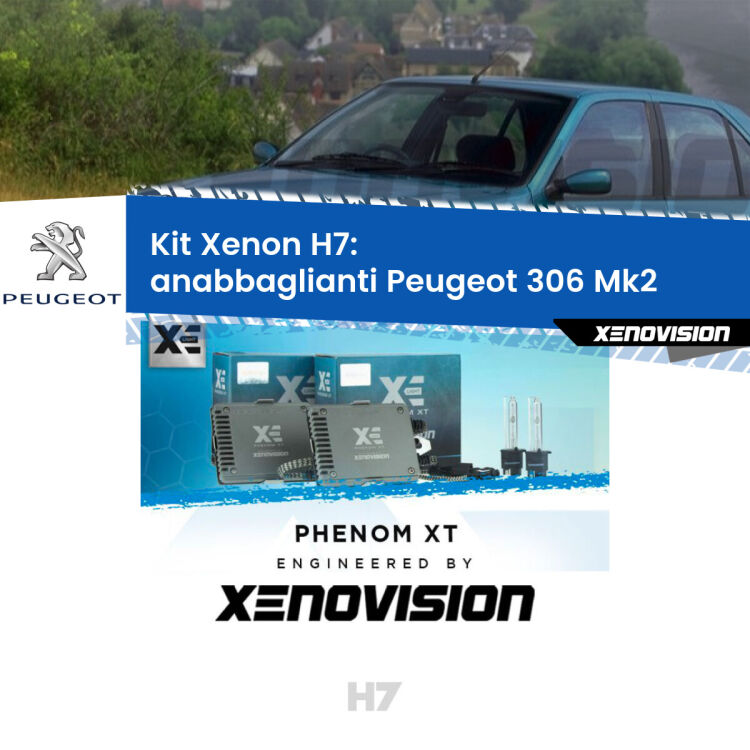 <strong>Kit Xenon H7 Professionale per Peugeot 306 </strong> Mk2 (1997 - 1999). Taglio di luce perfetto, zero spie e riverberi. Leggendaria elettronica Canbus Xenovision. Qualità Massima Garantita.