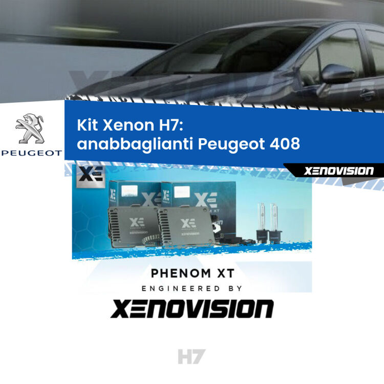 <strong>Kit Xenon H7 Professionale per Peugeot 408 </strong>  (2010 in poi). Taglio di luce perfetto, zero spie e riverberi. Leggendaria elettronica Canbus Xenovision. Qualità Massima Garantita.