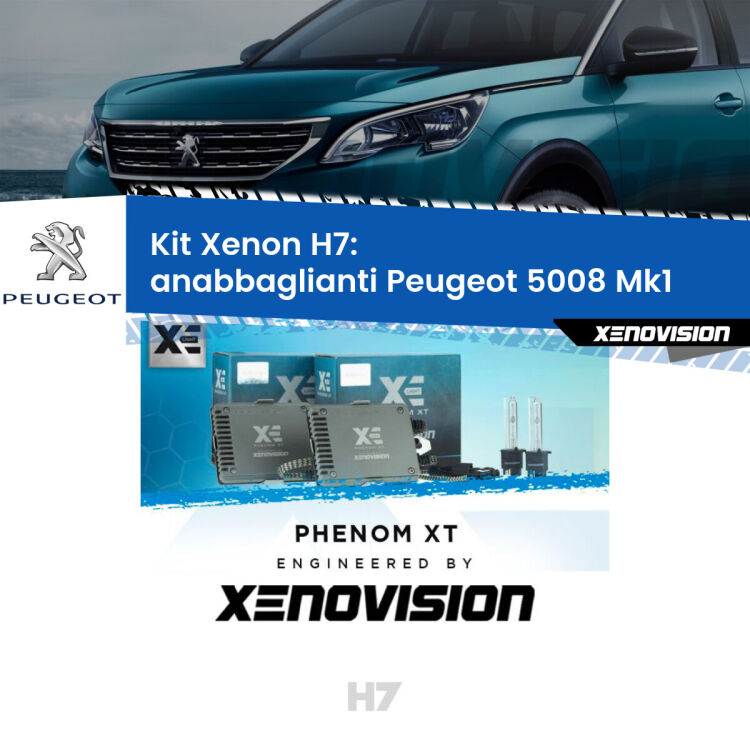<strong>Kit Xenon H7 Professionale per Peugeot 5008 </strong> Mk1 (2009 - 2016). Taglio di luce perfetto, zero spie e riverberi. Leggendaria elettronica Canbus Xenovision. Qualità Massima Garantita.