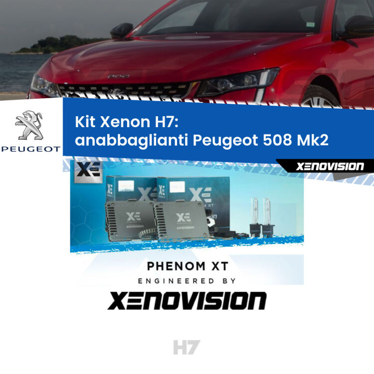 <strong>Kit Xenon H7 Professionale per Peugeot 508 </strong> Mk2 (2018 in poi). Taglio di luce perfetto, zero spie e riverberi. Leggendaria elettronica Canbus Xenovision. Qualità Massima Garantita.
