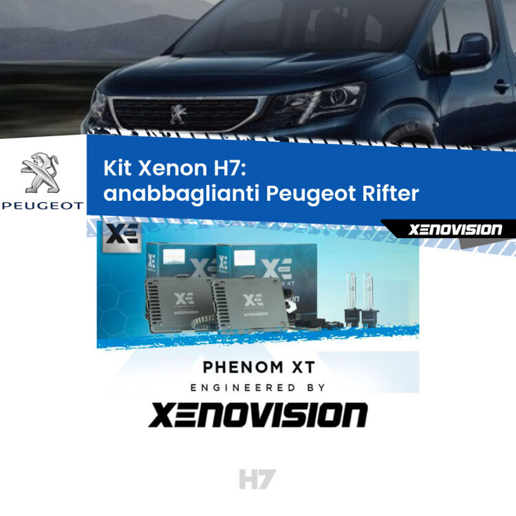 <strong>Kit Xenon H7 Professionale per Peugeot Rifter </strong>  (2018 in poi). Taglio di luce perfetto, zero spie e riverberi. Leggendaria elettronica Canbus Xenovision. Qualità Massima Garantita.
