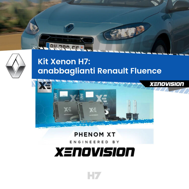 <strong>Kit Xenon H7 Professionale per Renault Fluence </strong>  (2010 - 2015). Taglio di luce perfetto, zero spie e riverberi. Leggendaria elettronica Canbus Xenovision. Qualità Massima Garantita.