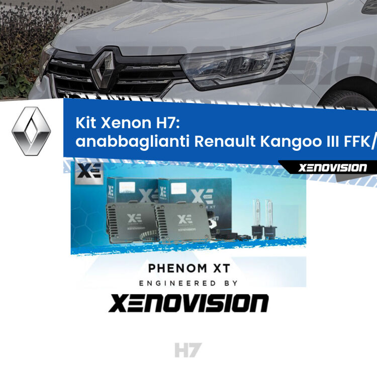 <strong>Kit Xenon H7 Professionale per Renault Kangoo III </strong> FFK/KFK (2021 in poi). Taglio di luce perfetto, zero spie e riverberi. Leggendaria elettronica Canbus Xenovision. Qualità Massima Garantita.
