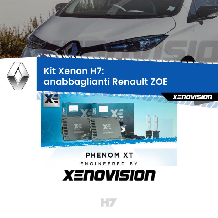 <strong>Kit Xenon H7 Professionale per Renault ZOE </strong>  (2012 in poi). Taglio di luce perfetto, zero spie e riverberi. Leggendaria elettronica Canbus Xenovision. Qualità Massima Garantita.