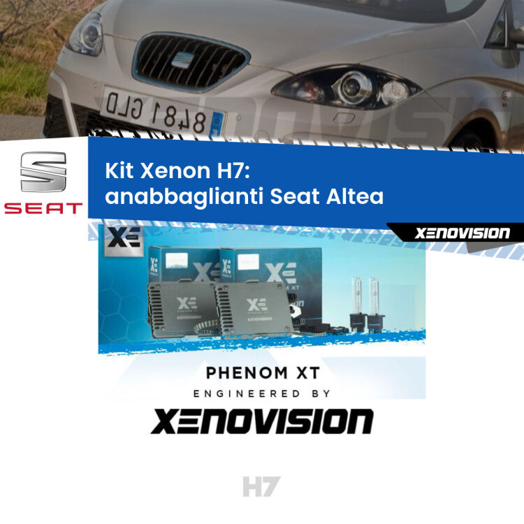 <strong>Kit Xenon H7 Professionale per Seat Altea </strong>  (2004 - 2010). Taglio di luce perfetto, zero spie e riverberi. Leggendaria elettronica Canbus Xenovision. Qualità Massima Garantita.