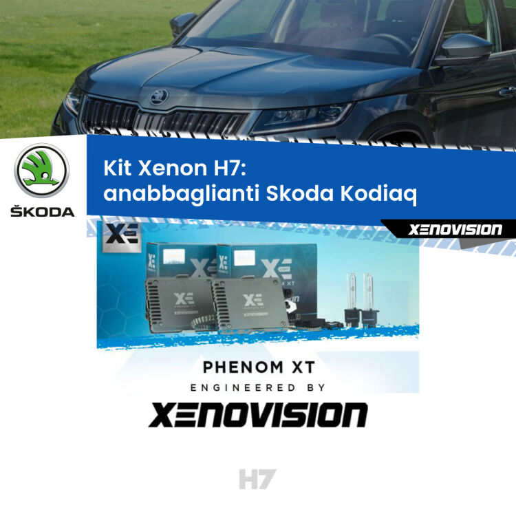<strong>Kit Xenon H7 Professionale per Skoda Kodiaq </strong>  (2016 in poi). Taglio di luce perfetto, zero spie e riverberi. Leggendaria elettronica Canbus Xenovision. Qualità Massima Garantita.