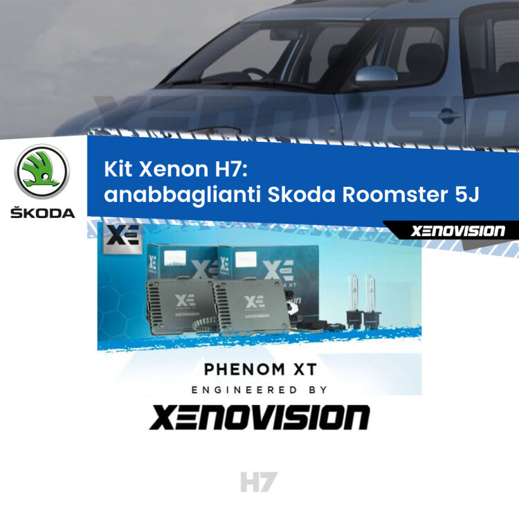 <strong>Kit Xenon H7 Professionale per Skoda Roomster </strong> 5J (fari lenticolari). Taglio di luce perfetto, zero spie e riverberi. Leggendaria elettronica Canbus Xenovision. Qualità Massima Garantita.
