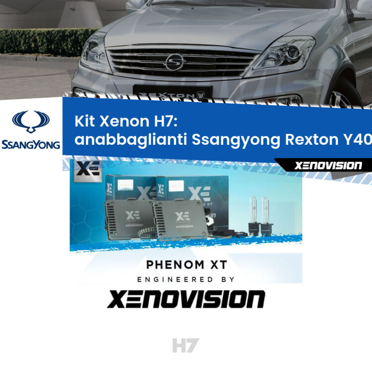 <strong>Kit Xenon H7 Professionale per Ssangyong Rexton </strong> Y400 (2017 in poi). Taglio di luce perfetto, zero spie e riverberi. Leggendaria elettronica Canbus Xenovision. Qualità Massima Garantita.