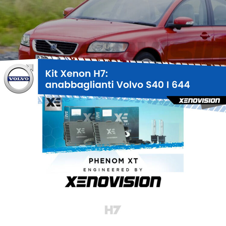 <strong>Kit Xenon H7 Professionale per Volvo S40 I </strong> 644 (a parabola doppia). Taglio di luce perfetto, zero spie e riverberi. Leggendaria elettronica Canbus Xenovision. Qualità Massima Garantita.