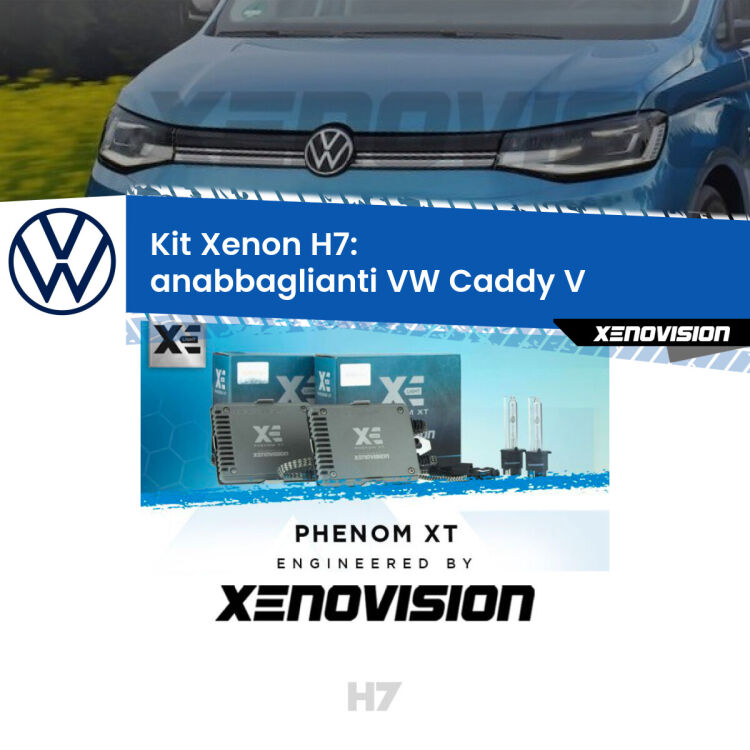 <strong>Kit Xenon H7 Professionale per VW Caddy V </strong>  (a doppia parabola). Taglio di luce perfetto, zero spie e riverberi. Leggendaria elettronica Canbus Xenovision. Qualità Massima Garantita.