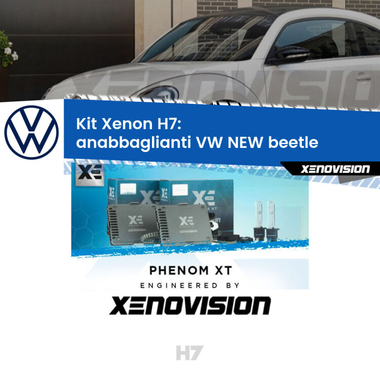 <strong>Kit Xenon H7 Professionale per VW NEW beetle </strong>  (2005 - 2010). Taglio di luce perfetto, zero spie e riverberi. Leggendaria elettronica Canbus Xenovision. Qualità Massima Garantita.