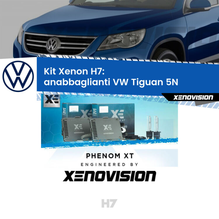<strong>Kit Xenon H7 Professionale per VW Tiguan </strong> 5N (pre-restyling). Taglio di luce perfetto, zero spie e riverberi. Leggendaria elettronica Canbus Xenovision. Qualità Massima Garantita.