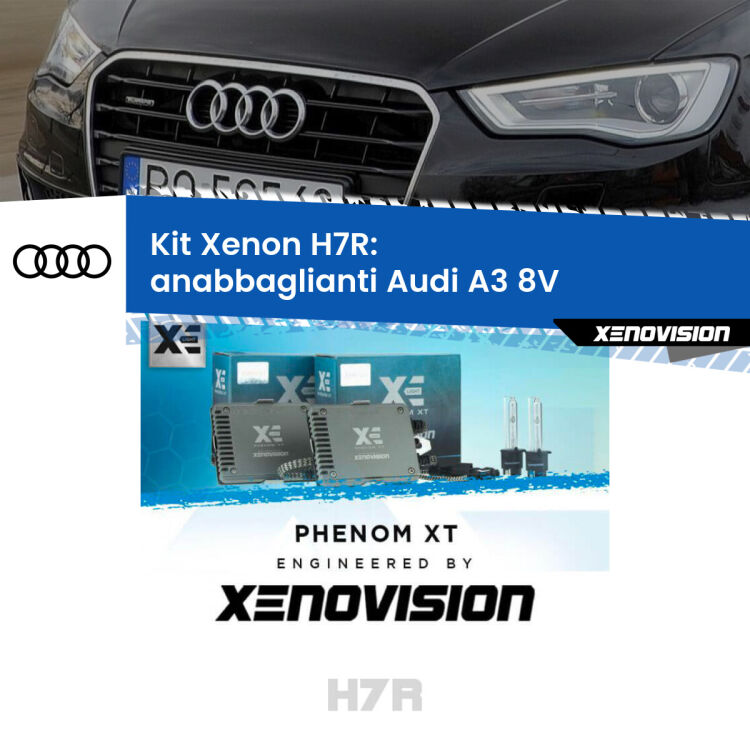 0 Kit Xenon H7-R Canbus per Audi A3 8V (2013 - 2016) <strong>Kit Xenon </strong><strong>H7R</strong><strong> </strong><strong>Professionale</strong> Audi A3</strong> 8V (2013 - 2016). Taglio di luce perfetto, zero spie e riverberi. Leggendaria elettronica Canbus Xenovision. Qualità Massima Garantita.